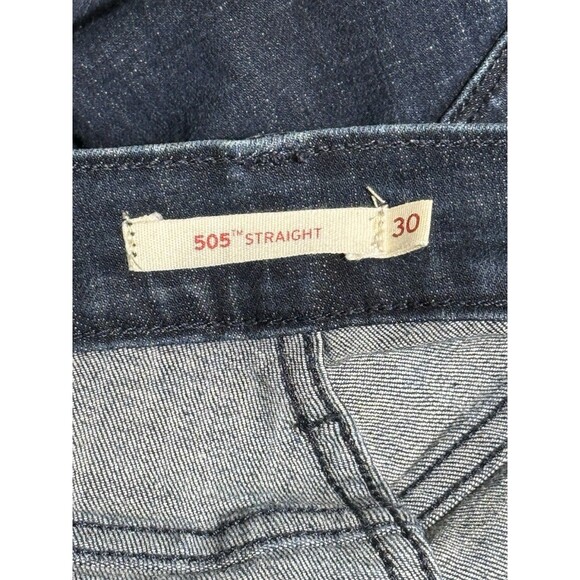 Levi 505 Jeans Women's Size 30 Straight Leg Dark Wash 28" Inseam 10" Rise - Picture 7 of 8